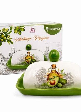 Масельничка кераміка 17,5х13х8,5см авокадо фуерте 700-02-25 тм snt