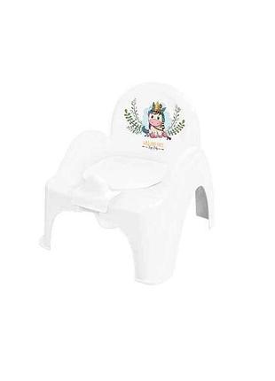 Горщик дитячий крісло білий/рожевий дикий захід (dz-007-103 unicorn, white/pink) тм tega
