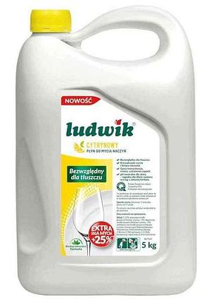 Средство для мытья посуды 5кг лимон тм ludwik