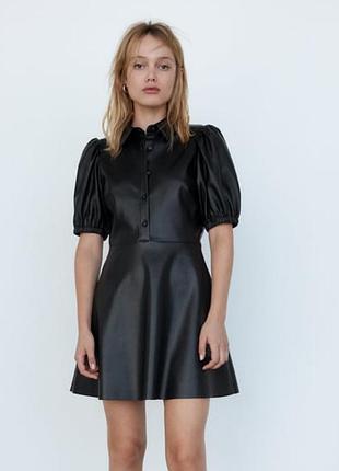 Жіноча шкіряна сукня zara