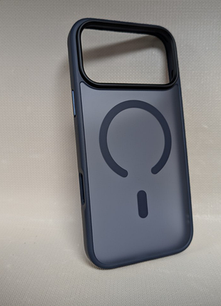 Чехол для iphone 17 pro max / айфон 17 про макс, soft touch, противоударный, magsafe, синий