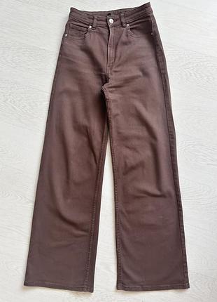 Брюки жіночі wide leg коричневі xs 34