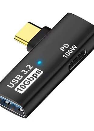 Адаптер usb-c 2 в 1 otg usb 3.2 10 gbps с pd 100 w быстрой зарядкой