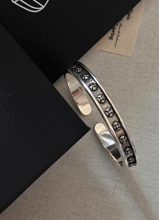 Браслет chrome hearts sbt band cuff змальтійськими хрестами та флорентійською лілією