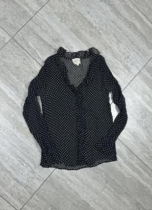 Sezane long sleeve polka-dot shirt blouse sézane top - women's size 34 сорочка блуза шовк