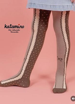 Махровые турецкие колготы для девочки с бантиком 110-116 / 5-6 лет
