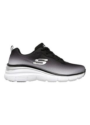 Кросівки жіночі skechers fashion fit - build up чорно-білі