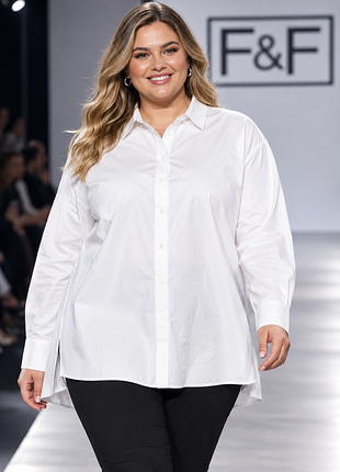 Сорочка жіноча f&f біла xxl (3xl) 100% бавовна