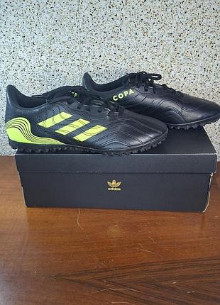 Бутси чоловічі adidas copa 4 tf чорні з салатовим