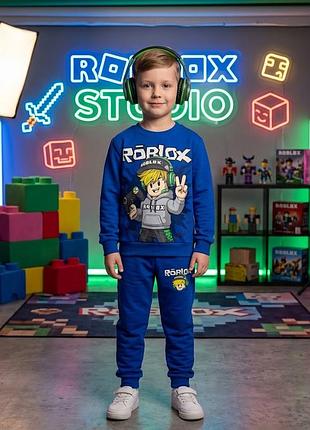 Дитячий спортивний костюм для хлопчика roblox (рабокс), синій 110-116