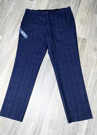 Мужские синие брюки в клетку , размер 38/33 slim fit .