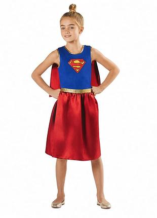Детский карнавальный костюм supergirl dc comics - платье с накидкой, 134/140, 8-10 лет