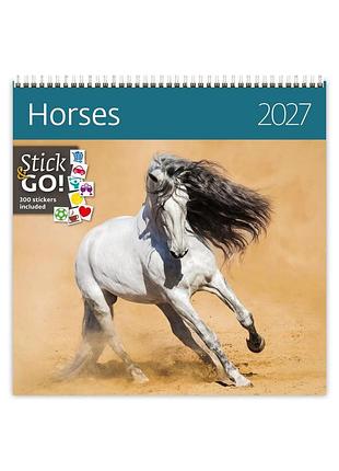 Календар настінний 2027 helma 30 x 30 см horses (lp03-27)