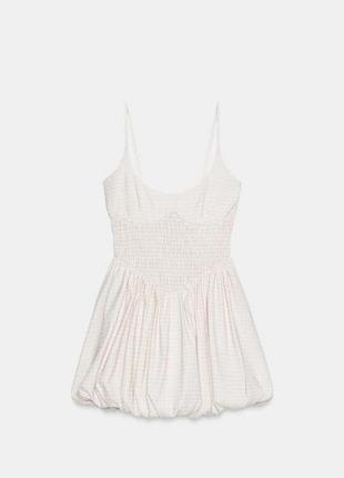 Мини платье zara gingham bubble mini dress 5