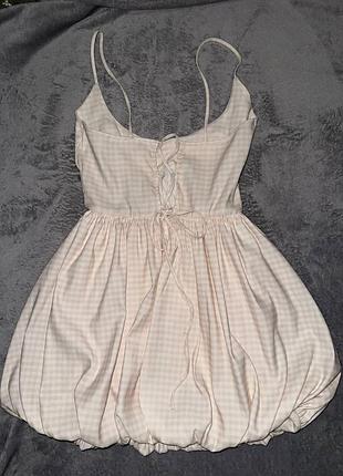 Мини платье zara gingham bubble mini dress 8