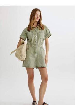 Комбінезон жіночий zara джинсовий оливковий