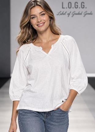 Блуза жіноча l.o.g.g. h&m біла m бавовна