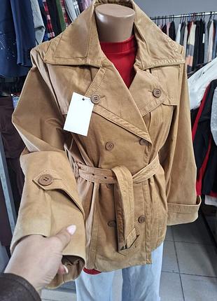 Шкіряний тренч wallace sacks leather collection, натуральна шкіра, карамельний