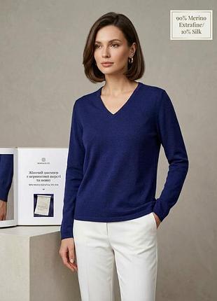 Жіночий джемпер з мериносової шерсті та шовку (90% merino extrafine, 10% silk), м