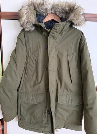 Пуховик чоловічий timberland хакі розмір m-l