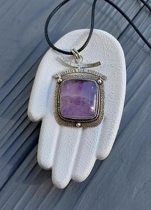 Подвеска аметист. аметист кулон. украшение из аметиста. подвес. индия!