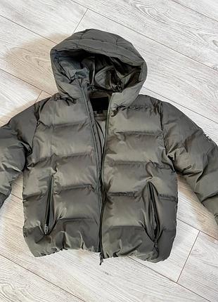 Куртка с капюшоном для мальчика zara, серая, 152 размер