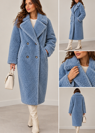Шуба teddy pepe jeans london блакитна, розмір s