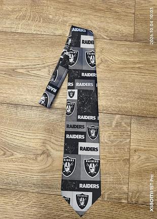 Чоловічий галстук краватка nfl oakland raiders з зображенням ральфа марліна, вінтажный 2002 год.