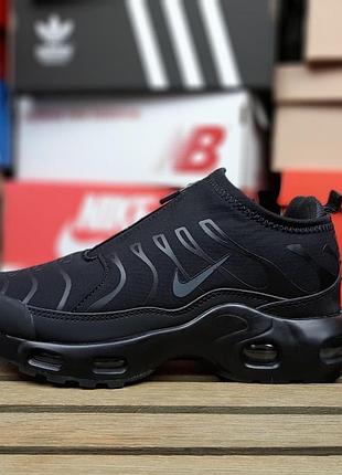 Кросівки nike air max tn plus gore tex winter thermo чорні на блискавці зимові