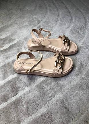 ✨ жіночі босоніжки bristol у бежевому кольорі розмір 36