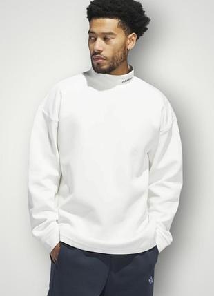 Білий оригінальний світшот з високим горлом кофта adidas розмір l