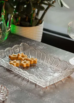 Блюдо для закусок lirmartur скляне 28,6*16,5*3 см