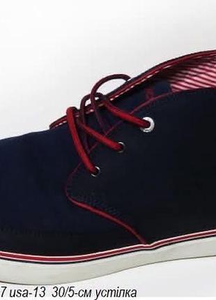 Кросівки чоловічі  lacoste 46-47 сині з червоними шнурками 30,5 см устілка