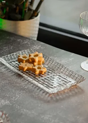 Блюдо для закусок скляне 25*12,5*1,5 см прямокутне