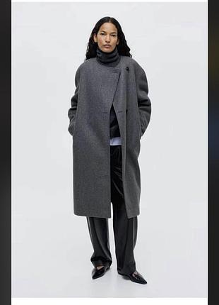 H&m wool-blend coat у сірому кольорі 1301163002