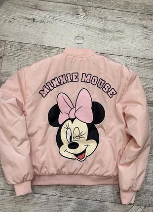 Куртка-бомбер для дівчаток sinsay disney minnie mouse рожева