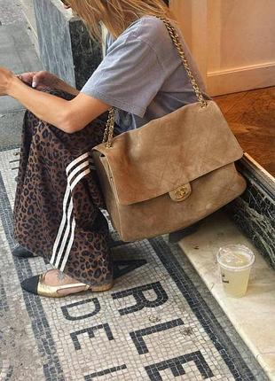 Chanel maxi flap 39 см величезна сумка замшева