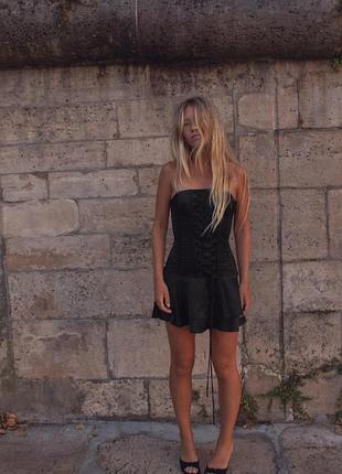 Корсетна міні сукня чорна жіноча zara new