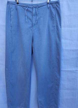 Брюки zara, женские, молодежные, размер 3xl, коттон, крой широкий ровный, осень весна.