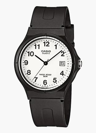Чоловічий годинник casio mw-59-7b полімерний ремінець білий циферблат