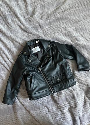 Куртка для хлопчика zara чорна з еко-шкіри 92 розмір