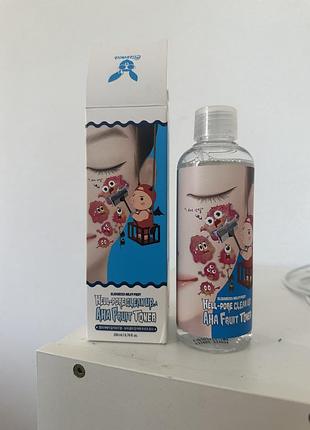 Пілінг-тонер з фруктовими кислотами  elizavecca тонік для обличчя  face care hell-pore clean up aha fruit toner