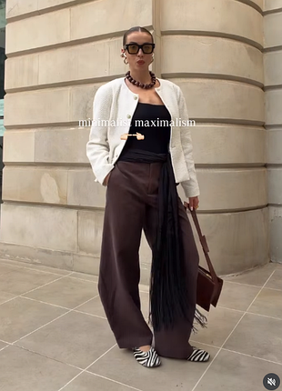 Штани балони в смужку zara