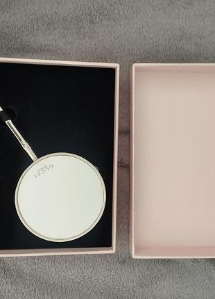 Дзеркало для макіяжу gucci bamboo кругле сріблясте