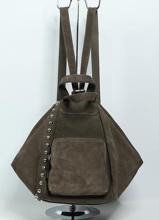 Рюкзак жіночий шкіряний polina &amp; eiterou 18089-f dark grey