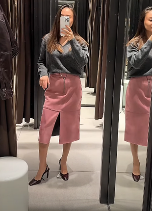 Замшева спідниця zara 3