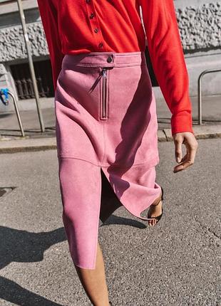 Замшева спідниця zara 5