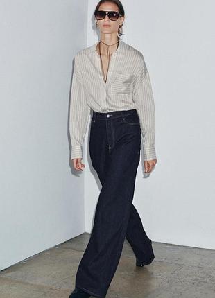 Темно синие джинсы za wide leg comfort размер 42 крупномерят