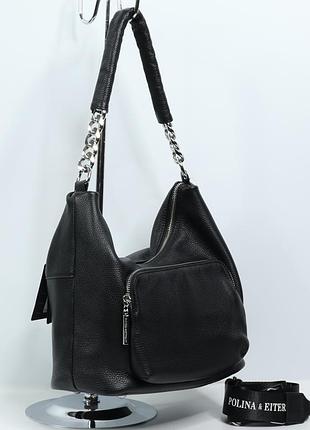 Сумка женская кожаная polina & eiterou c0505 black