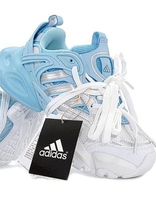 Кросівки жіночі adidas білі, блакитні текстиль